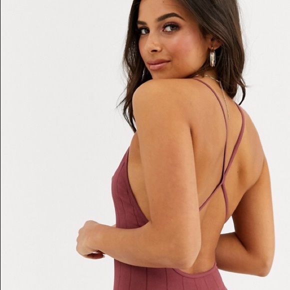 Free People Bridget Bodysuit Wine Halter Neck - Picture 16 of 16